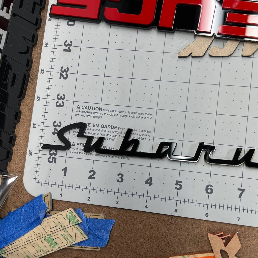 1PC Subaru Black Emblem – 3D Acrylic Fender or Trunk Badge for Subaru Models