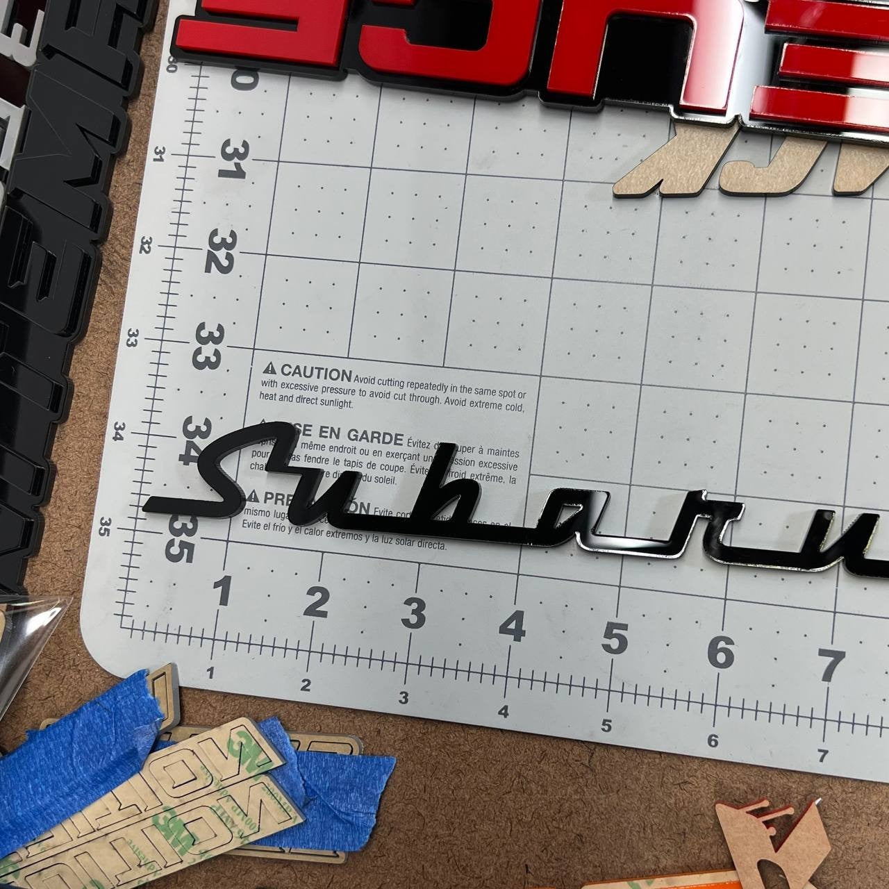 1PC Subaru Black Emblem – 3D Acrylic Fender or Trunk Badge for Subaru Models