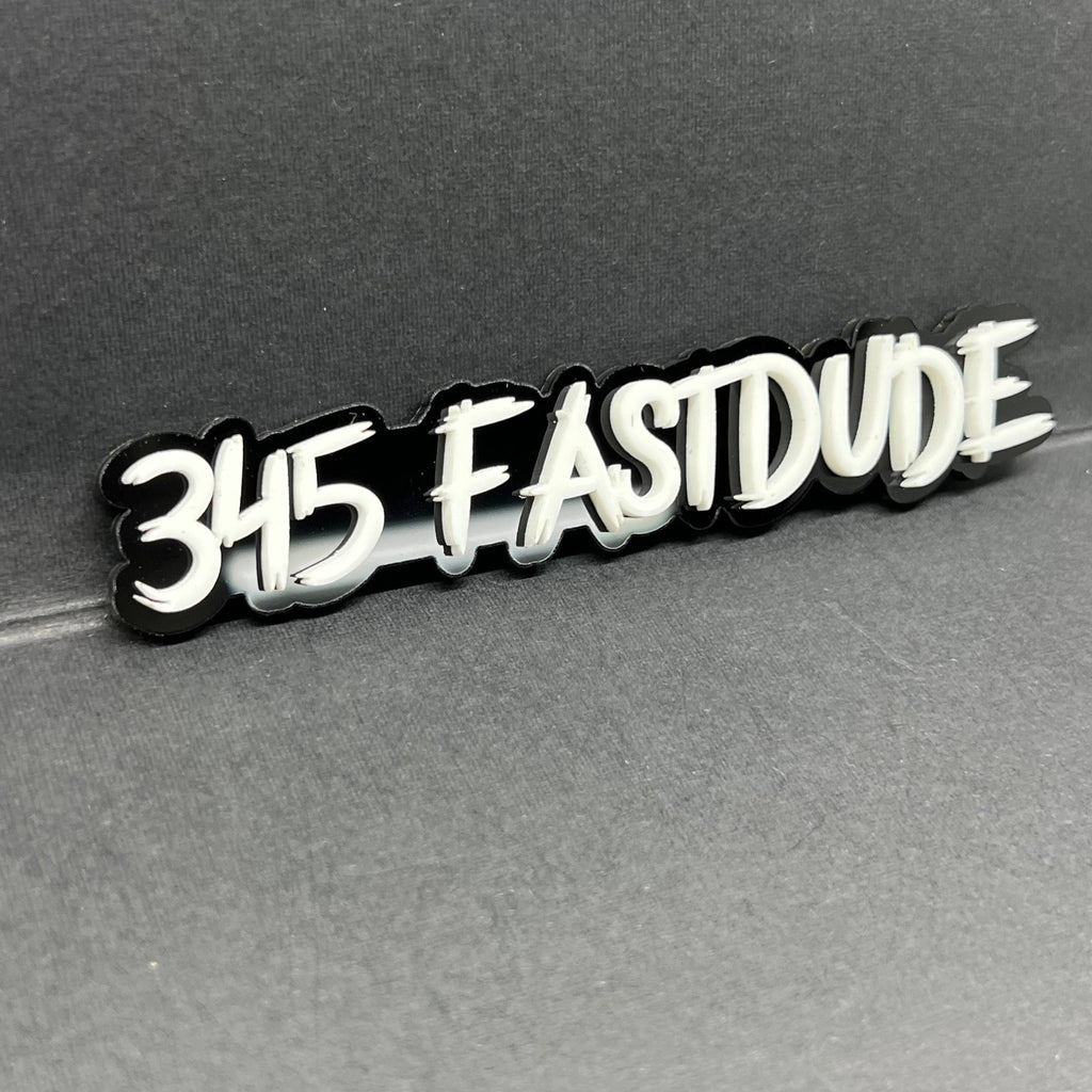 1PCS 345 FASTDUDE Emblems – Custom 3D Acrylic Engine Fender & Trunk Badges
