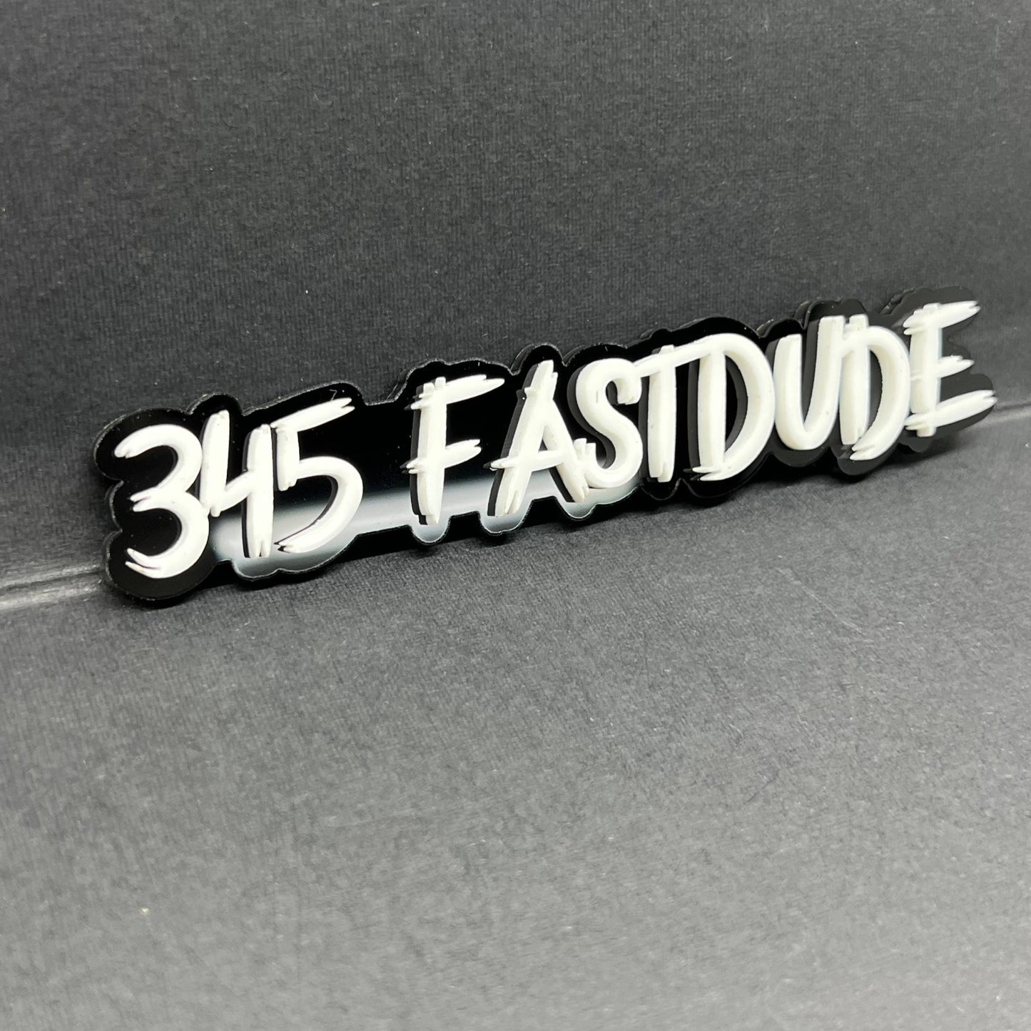 1PCS 345 FASTDUDE Emblems – Custom 3D Acrylic Engine Fender & Trunk Badges