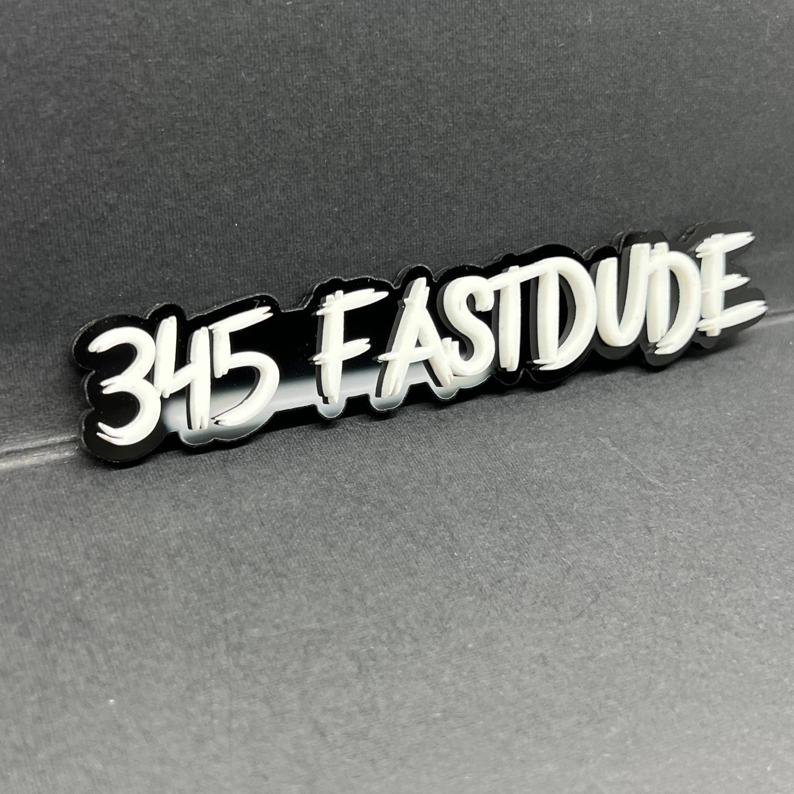 1PCS 345 FASTDUDE Emblems – Custom 3D Acrylic Engine Fender & Trunk Badges