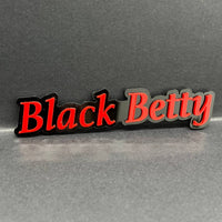 1PC Black Betty Emblem – 3D Multicolor Acrylic Fender & Trunk Car Badge Decal