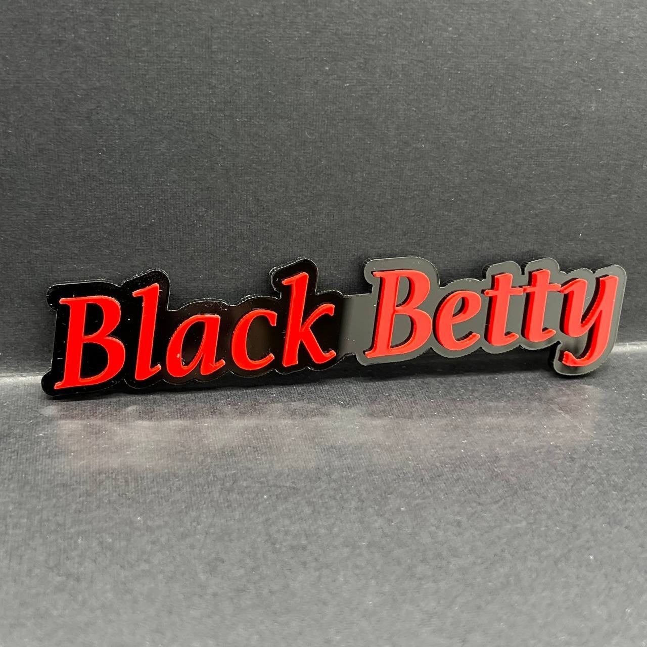 1PC Black Betty Emblem – 3D Multicolor Acrylic Fender & Trunk Car Badge Decal
