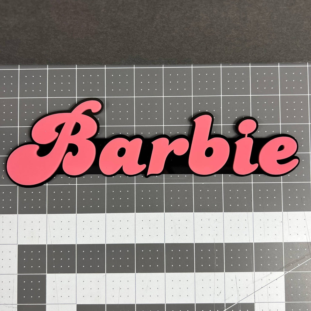 1pc BARBIE Multicolor 3D Acrylic Emblem – Custom Badge for Cars, SUVs & Trucks