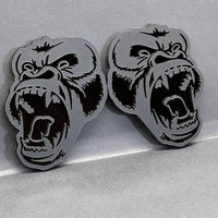 2PCS Gorilla Emblems – Durable Angry 3D Acrylic Fender Badges for Vehicles