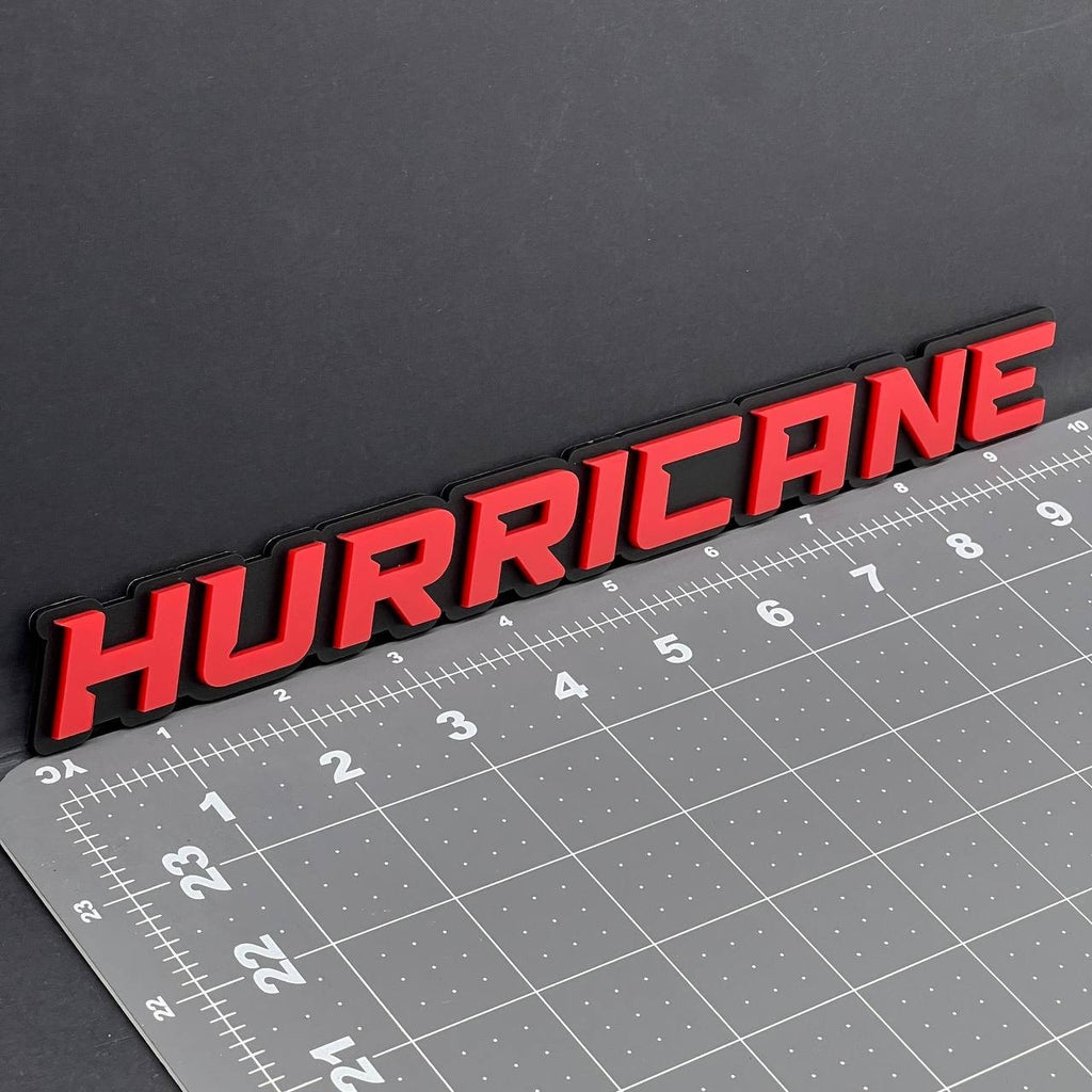 1PC HURRICANE 3D Red Black Matte Acrylic Emblem Badge for Car SUV Truck