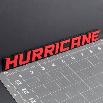 1PC HURRICANE 3D Red Black Matte Acrylic Emblem Badge for Car SUV Truck