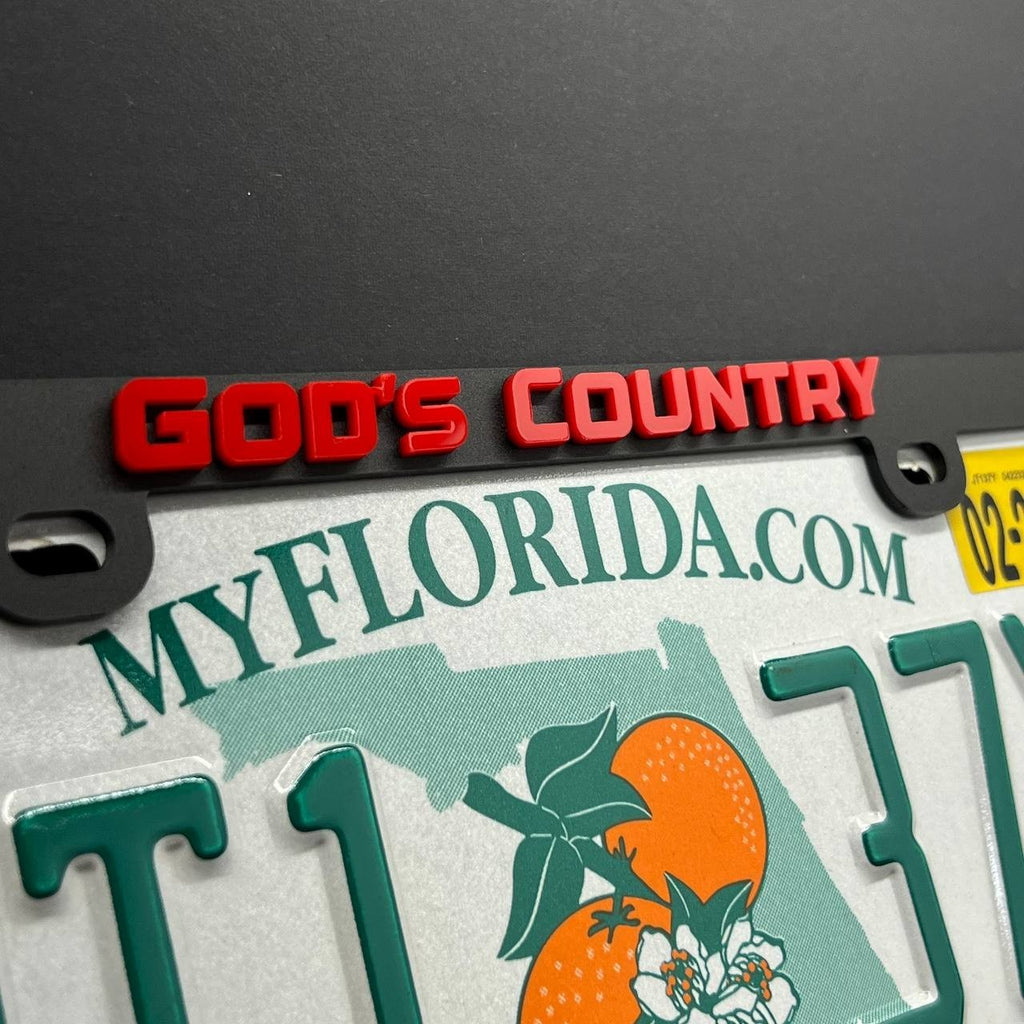 God's Country License Plate Frame Cover – Car Tag Frame for Truck SUV Car