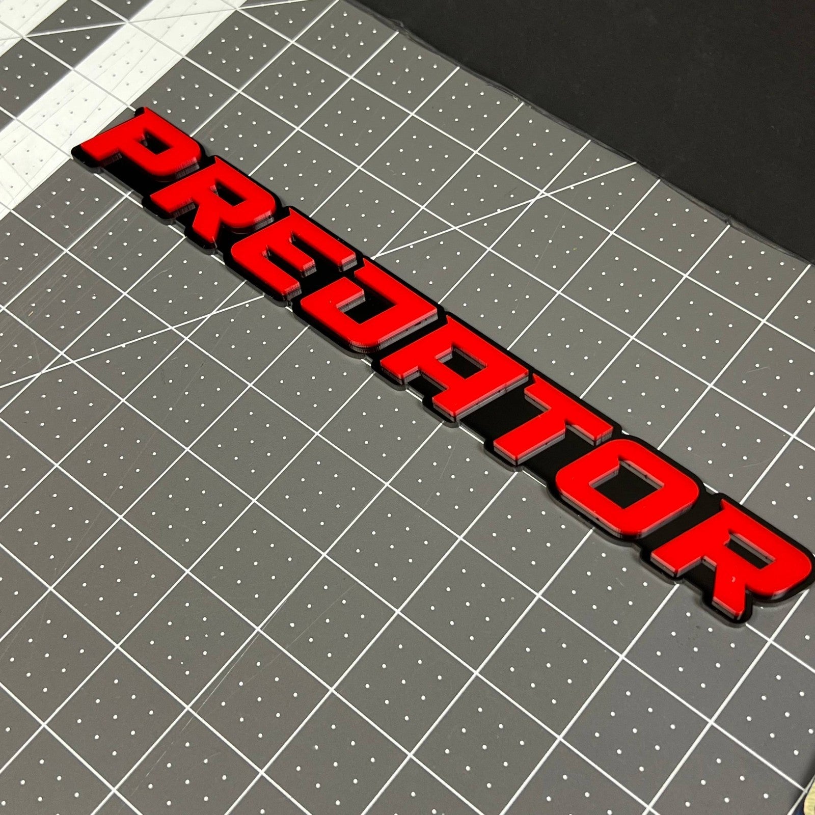 1PCS PREDATOR Emblem – Custom 3D Multicolor Acrylic Car Exterior Badge