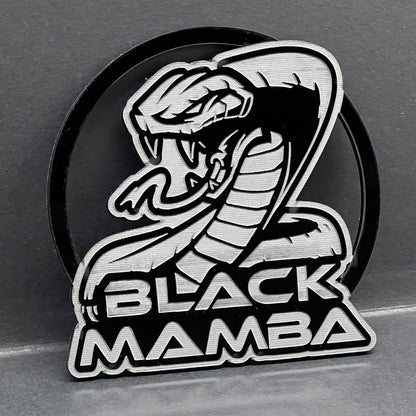 1pc Black Mamba Logo Emblem Rare 3D Acrylic Fender & Trunk Badge for Muscle Cars