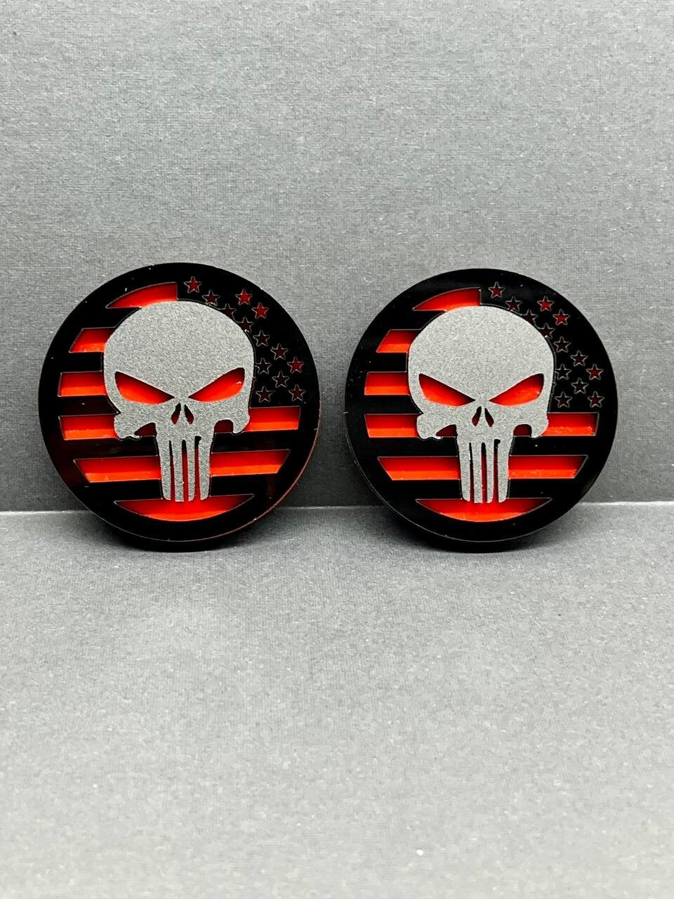 2PCS 18-24 WRANGLER GLADIATOR JL PUNISHER FENDER EMBLEM BADGE FENDER