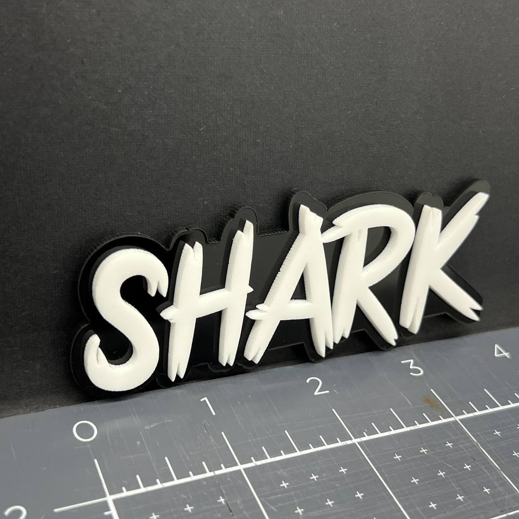 1PC Shark Emblem Badge – 3D Multicolor Car & Truck Fender Tailgate Decal