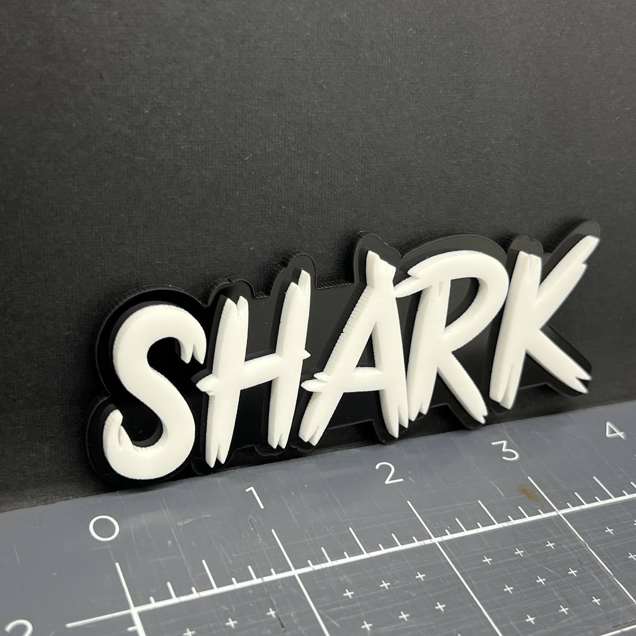 1PC Shark Emblem Badge – 3D Multicolor Car & Truck Fender Tailgate Decal