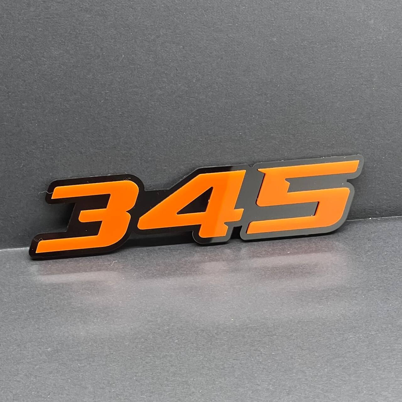 2x Orange Black 345 Hemi Emblems 345 Side Fender Badge 3D for 345 Emblem