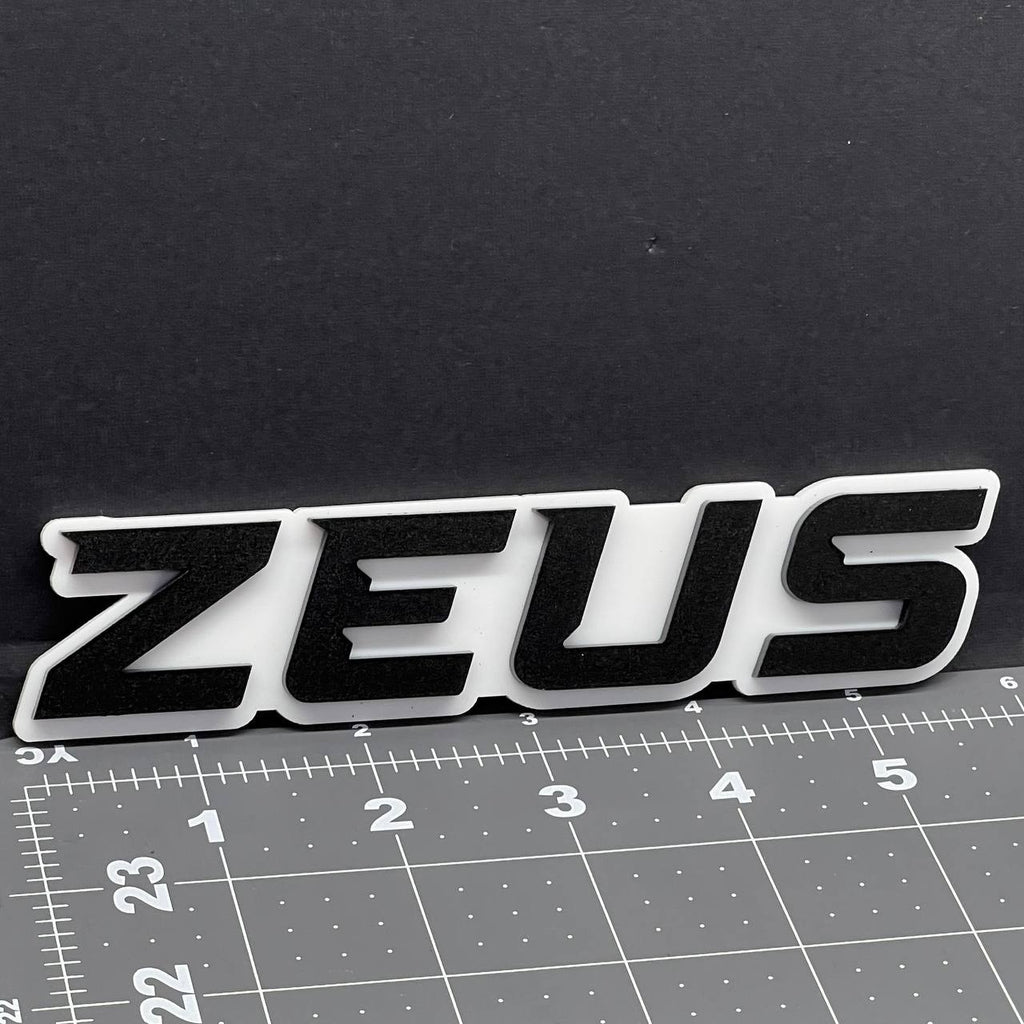 1PC ZEUS 3D Acrylic Emblem – Multicolor Car Badge Decal for Trucks, SUVs, Cars