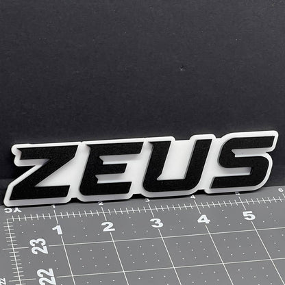1PC ZEUS 3D Acrylic Emblem – Multicolor Car Badge Decal for Trucks, SUVs, Cars