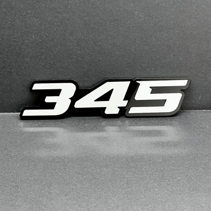 2x White black 345 Hemi Emblems 345 Side Fender Badge 3D for 345 Emblem