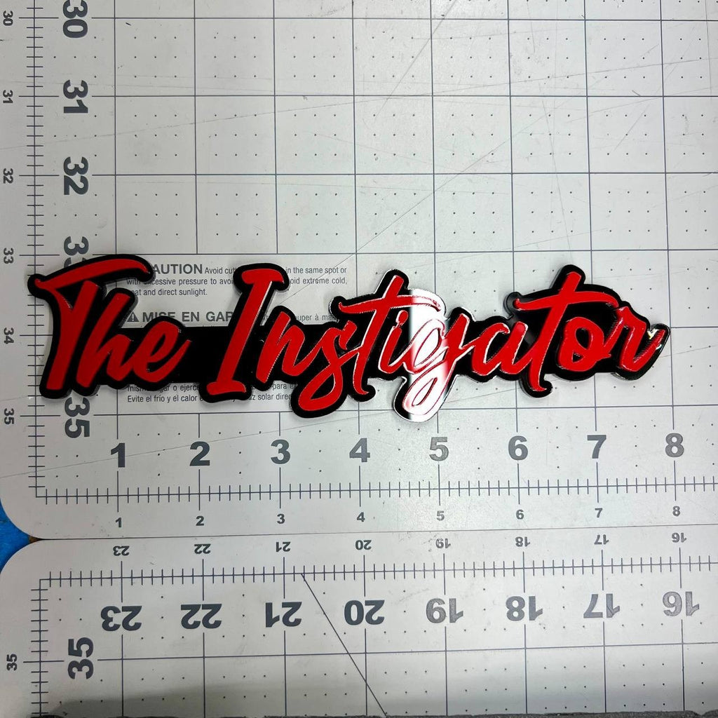 1PC THE Instigator Emblem – 3D Acrylic Multicolor Car Truck SUV Tailgate Badge