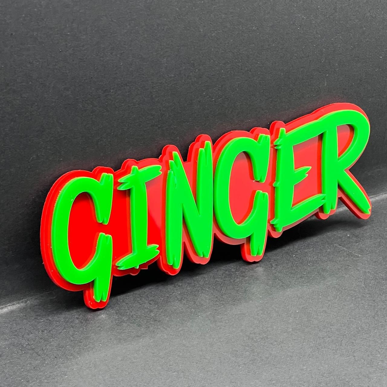 1PCS GINGER Edition Emblem – Custom 3D Multicolor Acrylic Car, Truck & SUV Badge
