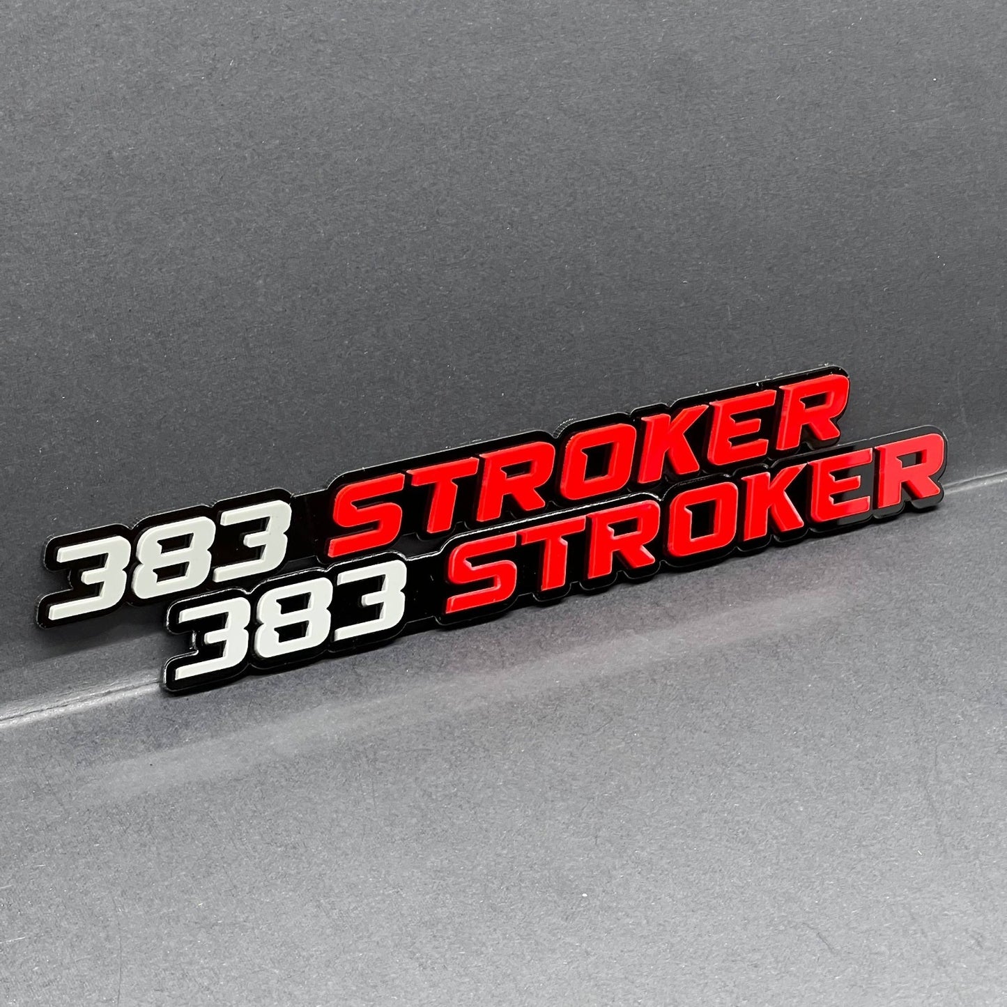2pcs 383 STROKER 3D Emblem – Acrylic Engine Fender Badge for Car & Truck