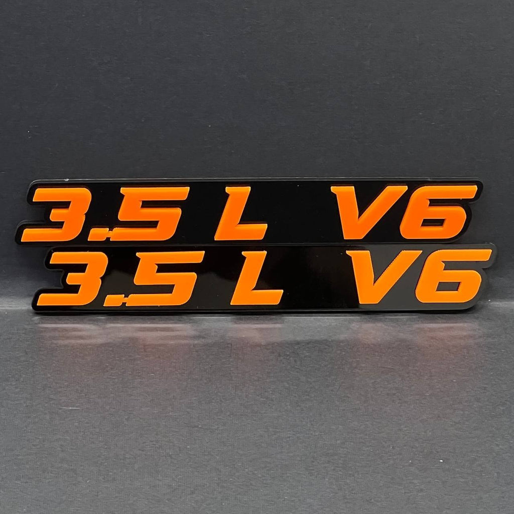 3.5L V6 EMBLEMS QTY 2 FENDER EXTERIOR 3.5L V6 ENGINE BADGE PAIR 3D EMBLEMS