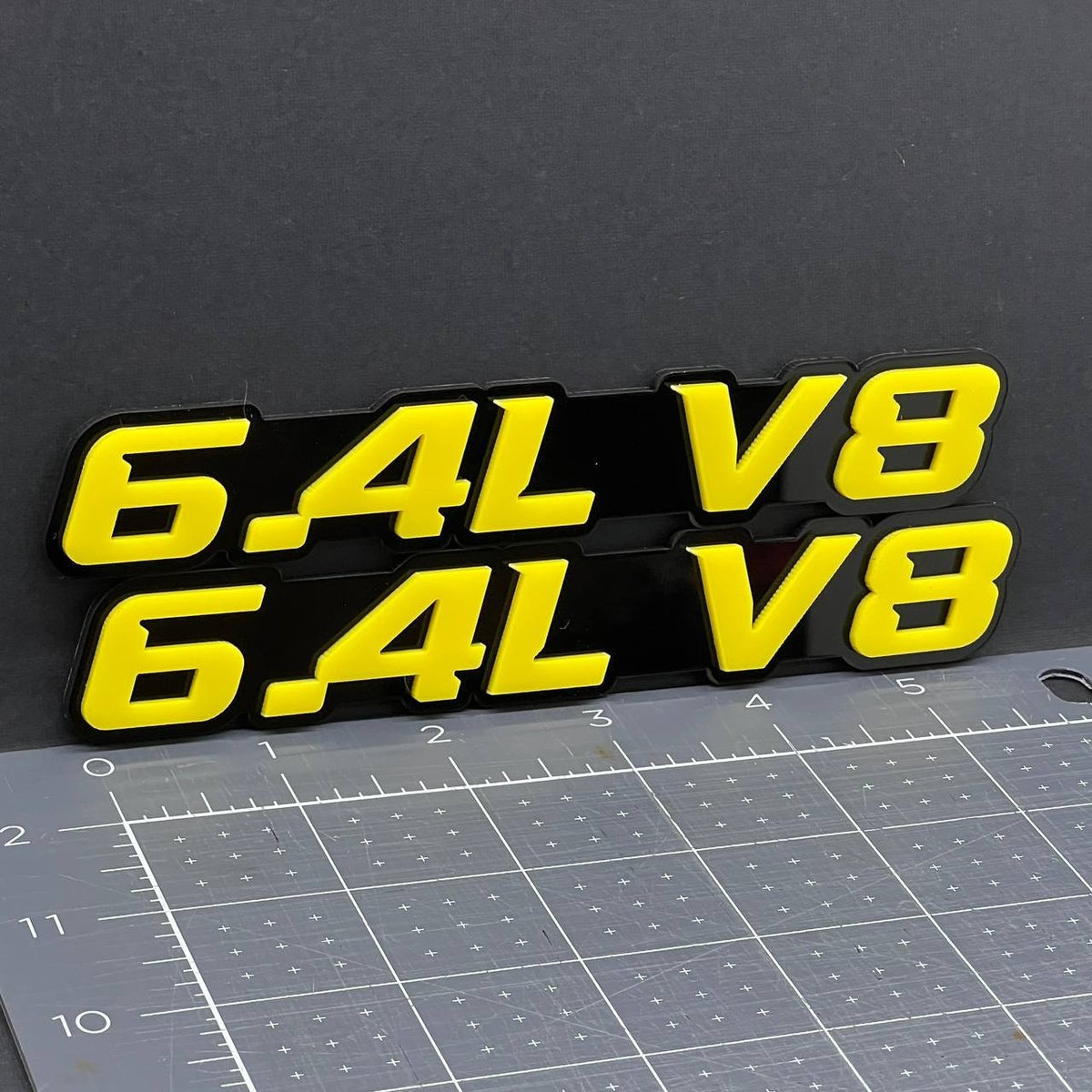 1PC 6.4L V8 Emblem – 3D Acrylic Multicolor Fender or Tailgate Car Badge Decal