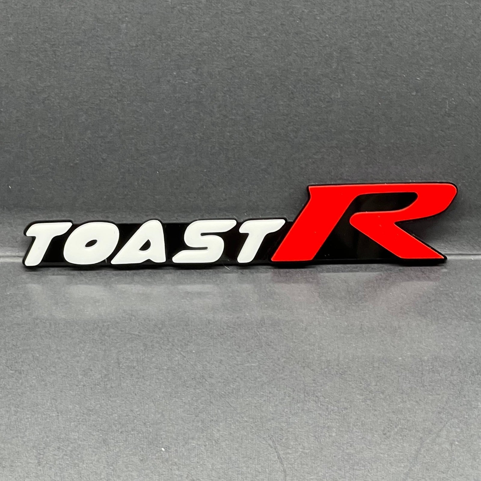 TOAST R 3D Emblem – Custom Multicolor Acrylic Car Exterior Badge (1PC)
