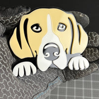 1PC BEAGLE Emblem – Custom 3D Multicolor Acrylic Dog Car Exterior Badge
