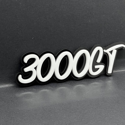 1PC 3000GT Logo Emblem – 3D Multicolor Acrylic Car Fender Trunk Badge