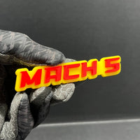 1pc MACH 5 Emblem – 3D Multicolor Acrylic Car, Truck & SUV Exterior Badge