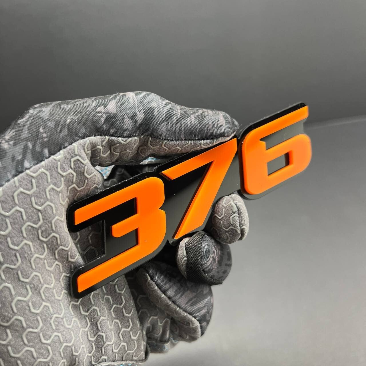 2x Orange Black 376 Hemi Emblems 376 Side Fender Badge 3D for 376 Emblem