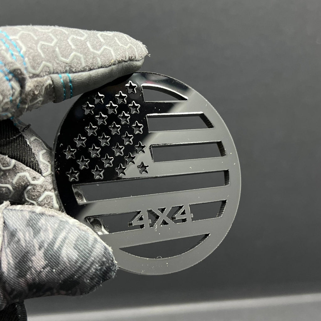 1pc American Flag 4x4 Multicolor 3D Car Emblem – Durable Fender & Trunk Decal