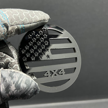 1pc American Flag 4x4 Multicolor 3D Car Emblem – Durable Fender & Trunk Decal
