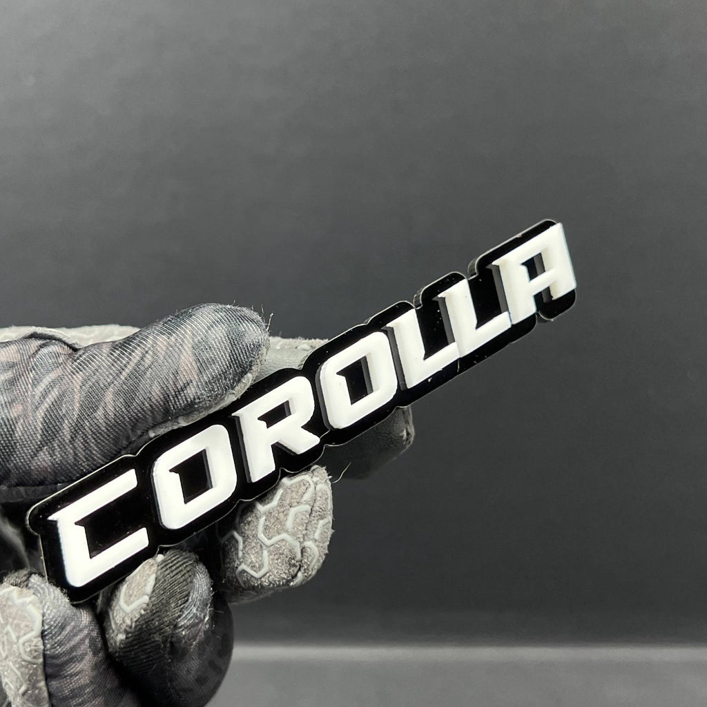 1PC COROLLA Emblem – Custom 3D Acrylic Fender & Tailgate Car Badge Decal