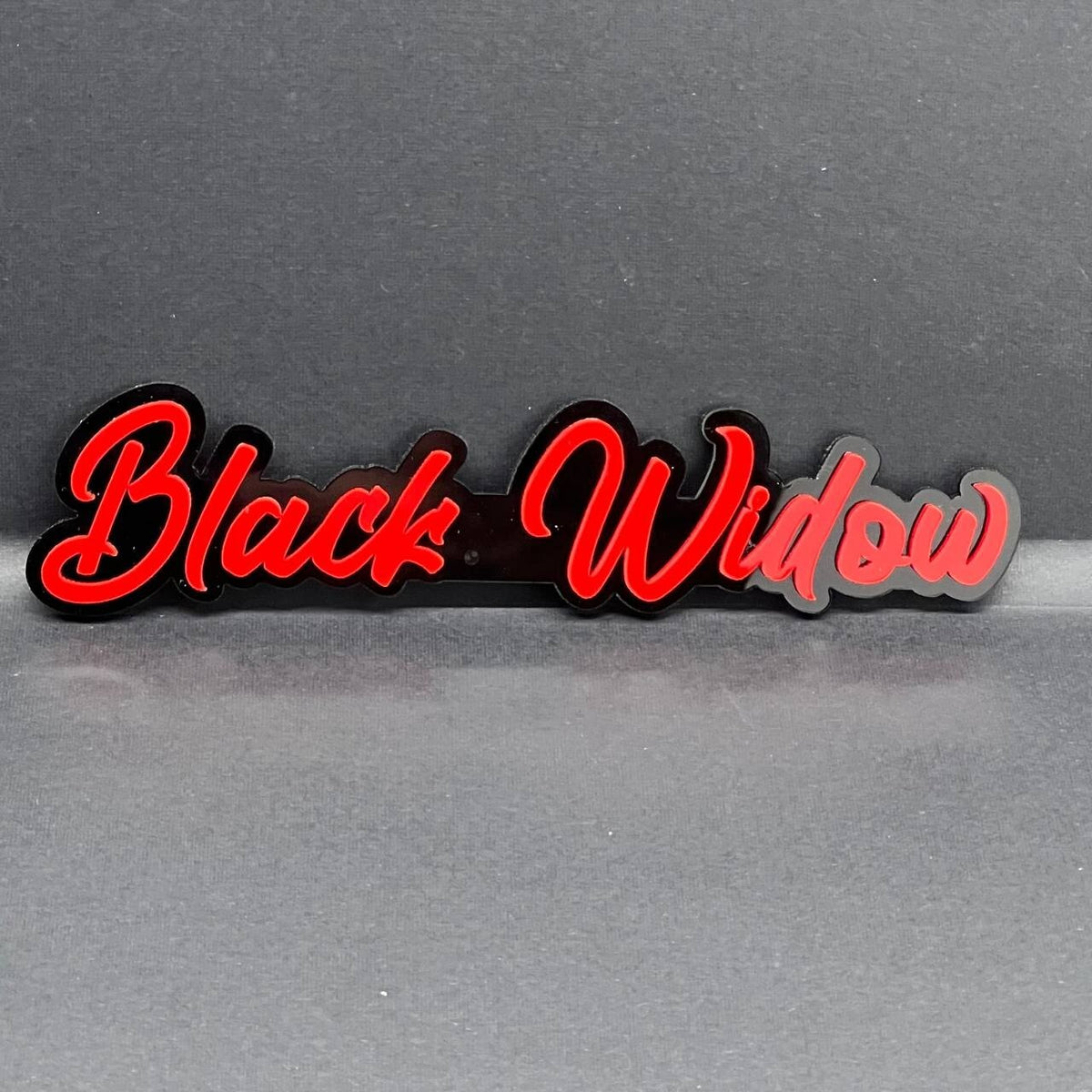 Black Widow 3D Emblem – Multicolor Acrylic Car Badge Decal (1PC)