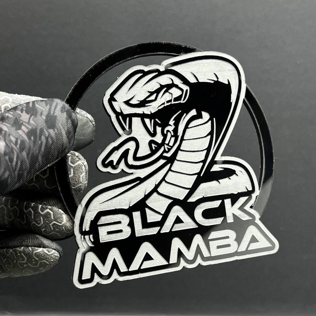 1pc Black Mamba Logo Emblem Rare 3D Acrylic Fender & Trunk Badge for Muscle Cars
