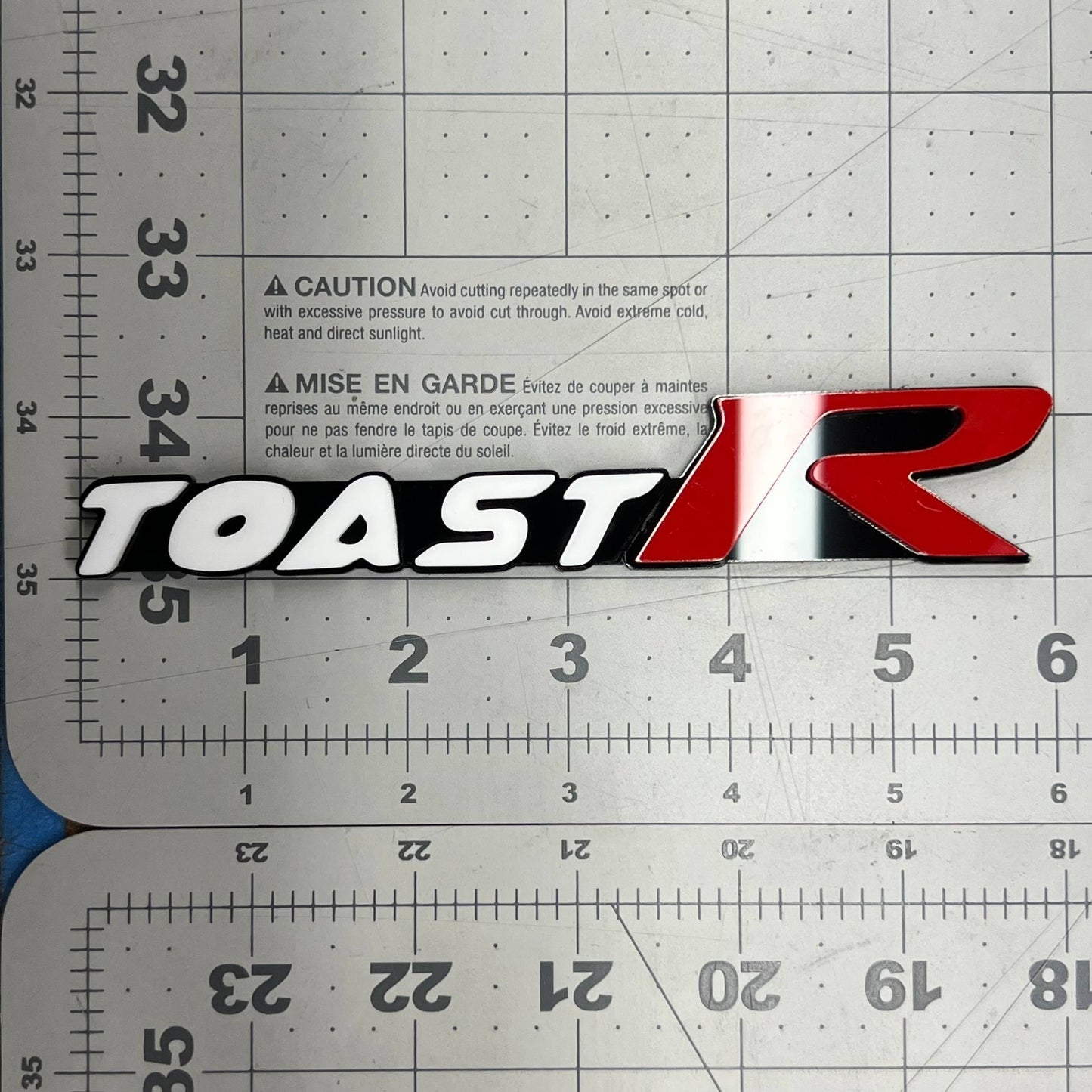 TOAST R 3D Emblem – Custom Multicolor Acrylic Car Exterior Badge (1PC)