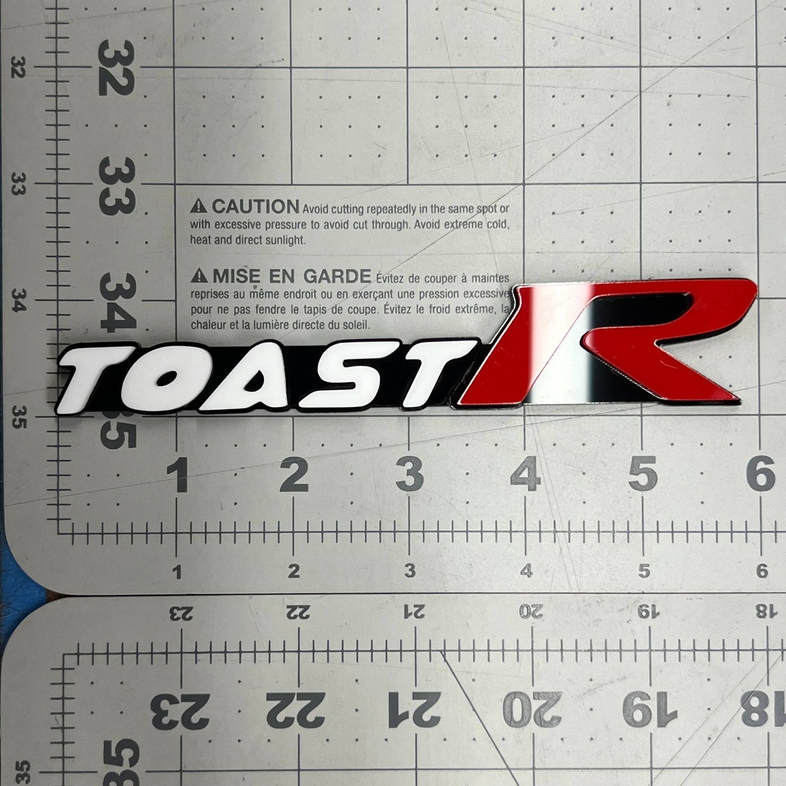 TOAST R 3D Emblem – Custom Multicolor Acrylic Car Exterior Badge (1PC)