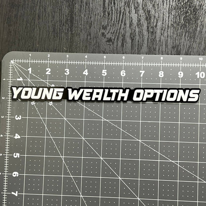 YOUNG WEALTH OPTIONS 3D Emblem – Multicolor Acrylic Car Exterior Badge (1PC)