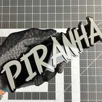 1PCS PIRANHA Emblem – Custom 3D Acrylic Multicolor Car & Truck Badge