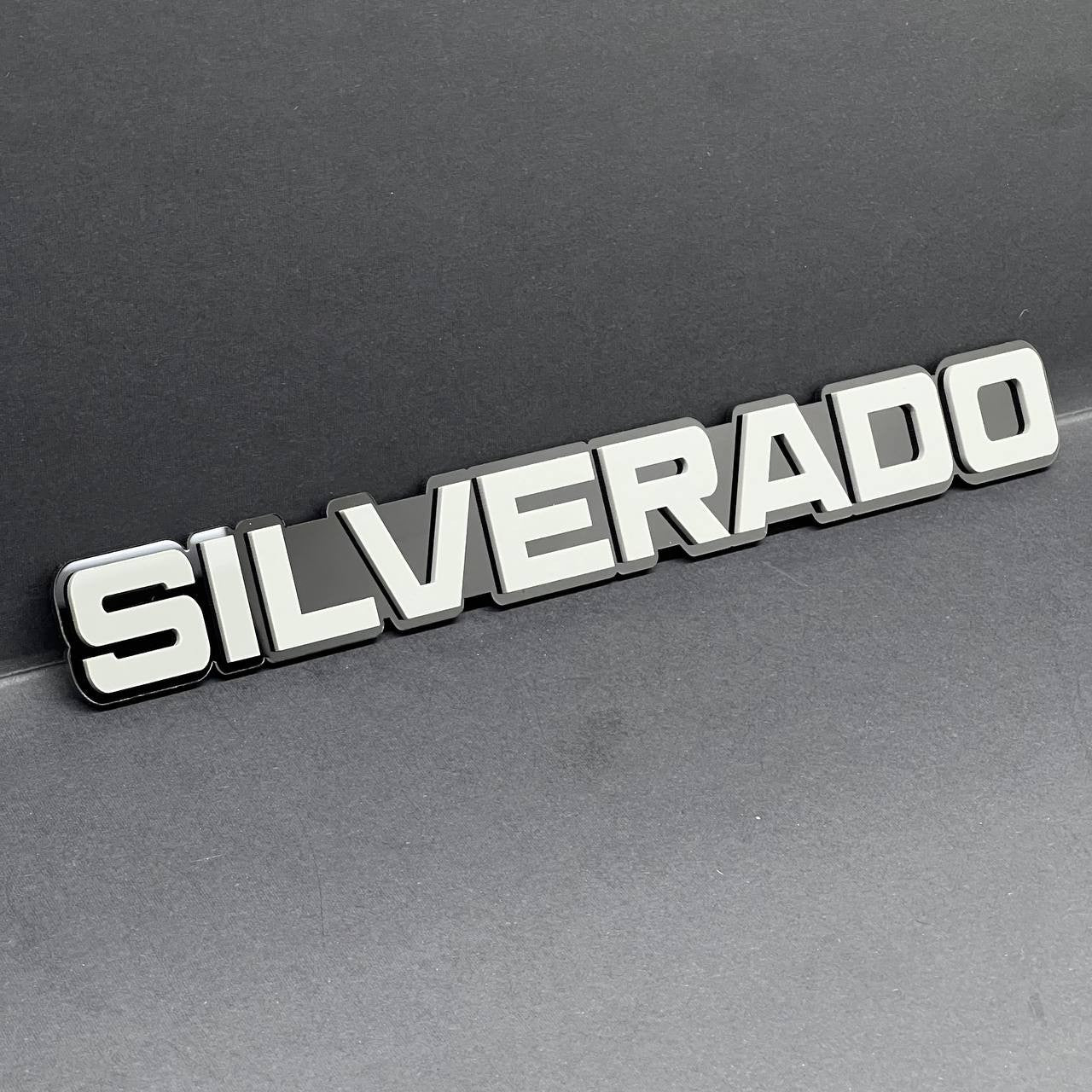 2PCS Gray SILVERADO EMBLEM BADGE FOR SILVERADO