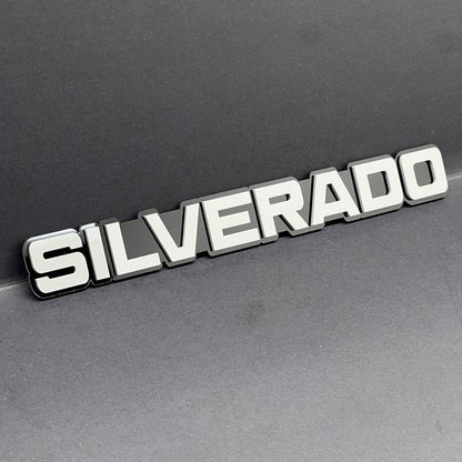 2PCS Gray SILVERADO EMBLEM BADGE FOR SILVERADO