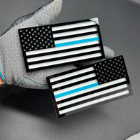 2pcs American Flag Emblem Decal Thin Blue line FENDER EMBLEM BADGE FENDER Flag