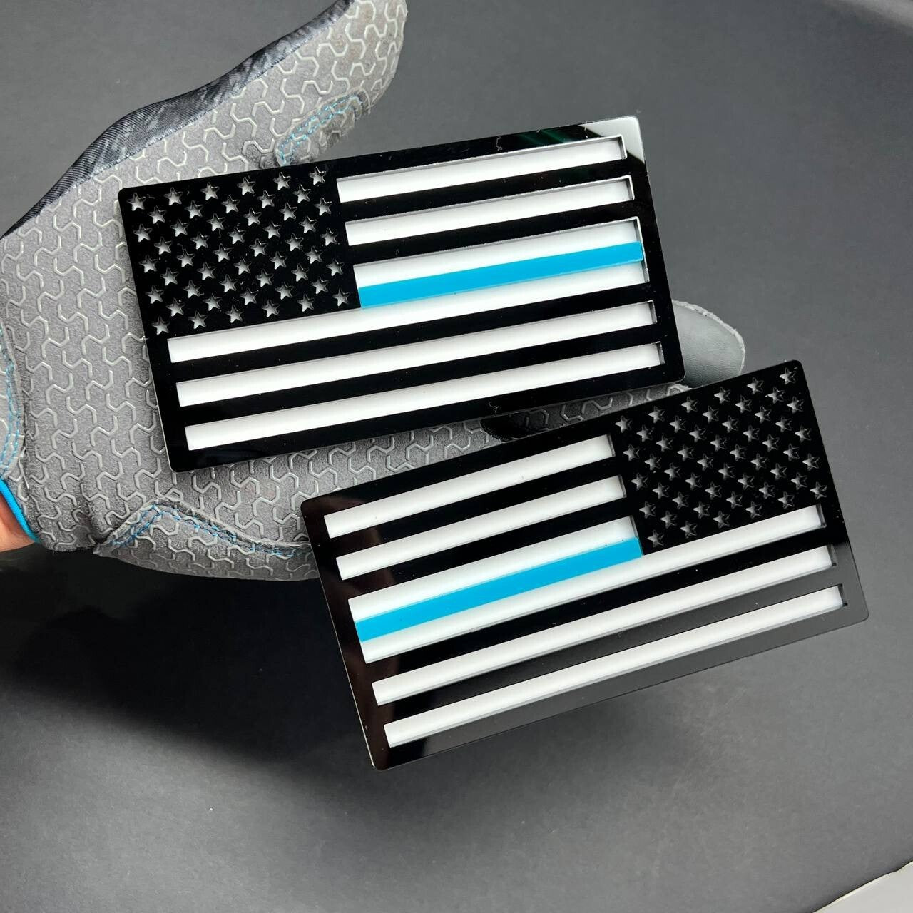 2pcs American Flag Emblem Decal Thin Blue line FENDER EMBLEM BADGE FENDER Flag