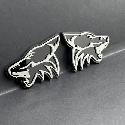 2PCS COYOTE Emblem Badges Fender Angry Aggressive Racing