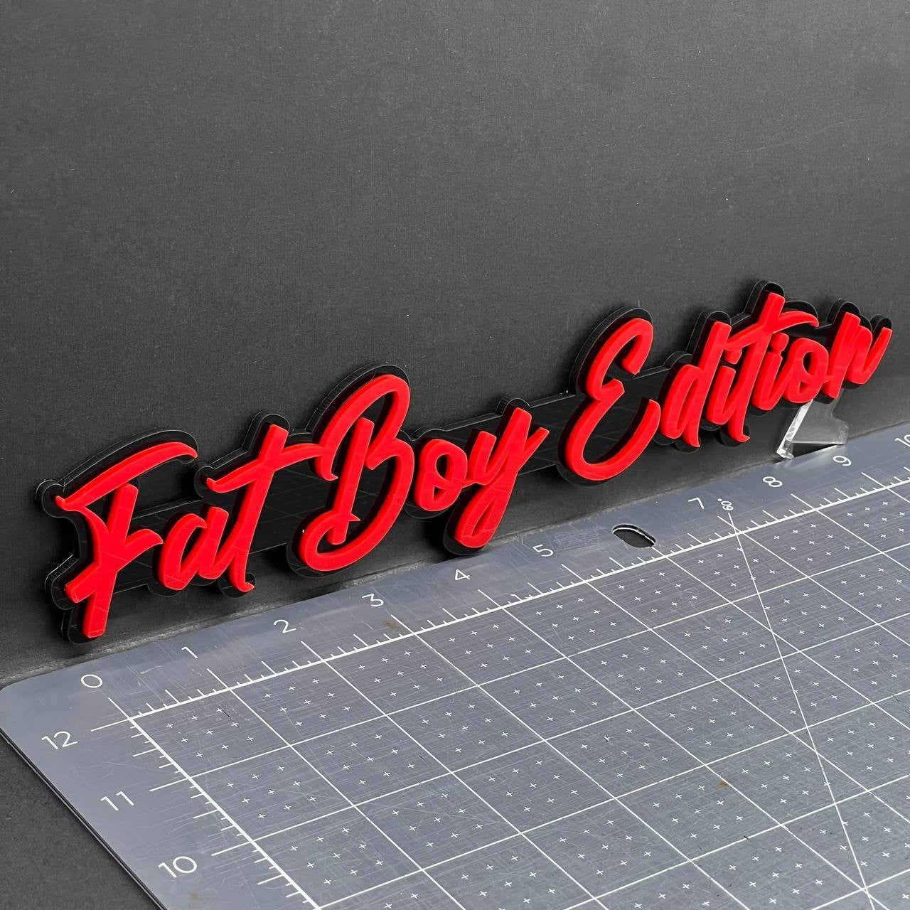 1PC FAT BOY Edition Emblem – 3D Multicolor Acrylic Car Badge Decal