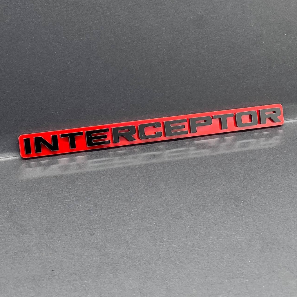 1pc INTERCEPTOR 3D Emblem Badge – Acrylic Car, SUV & Truck Fender/Tailgate Decal