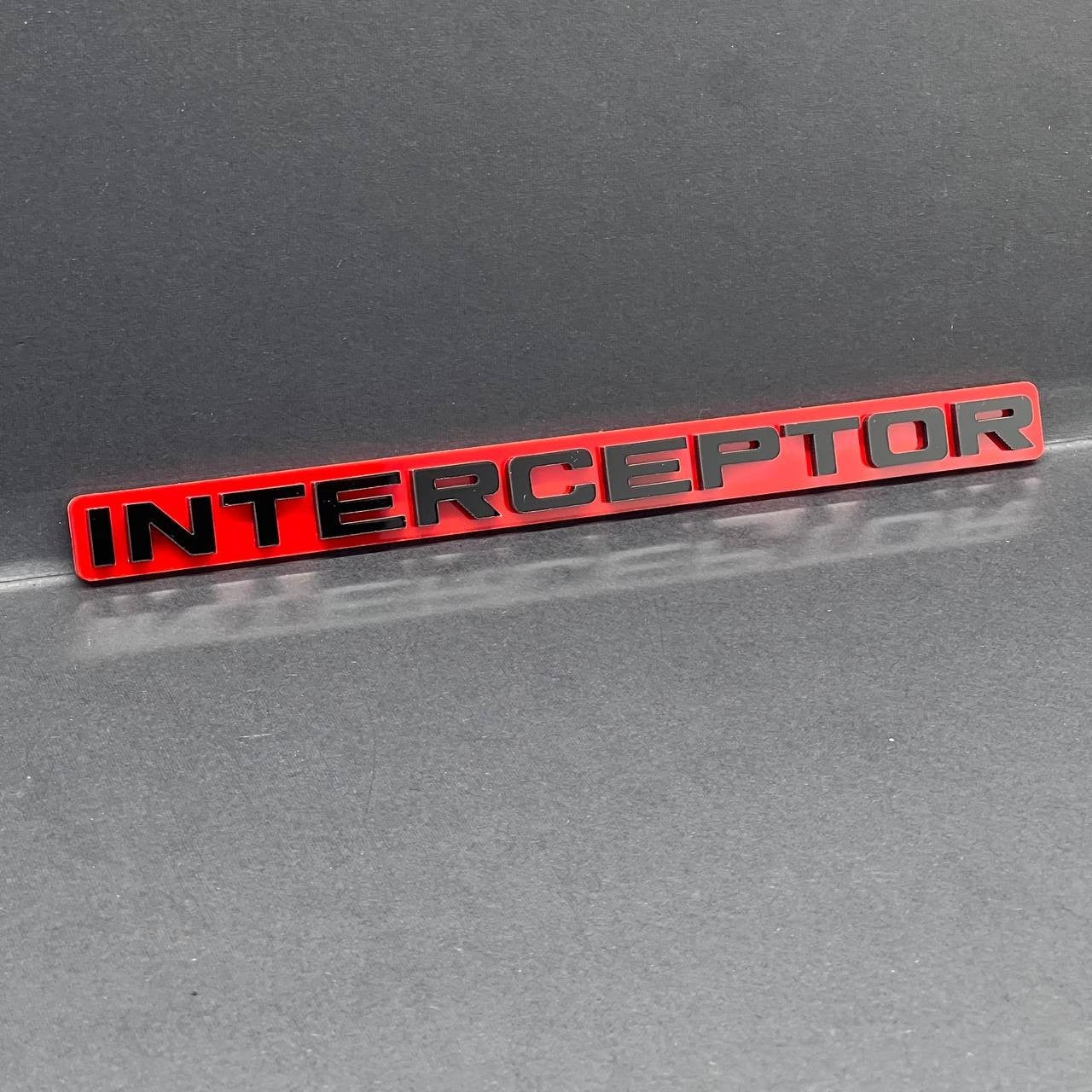 1pc INTERCEPTOR 3D Emblem Badge – Acrylic Car, SUV & Truck Fender/Tailgate Decal