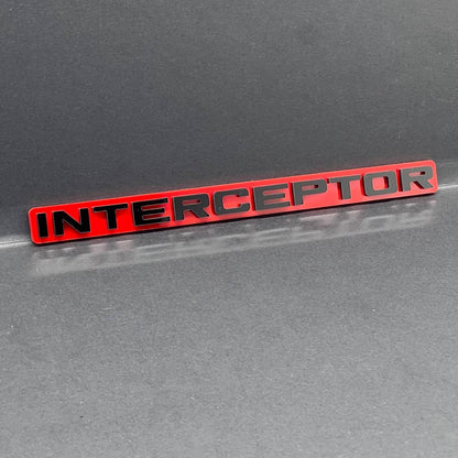 1pc INTERCEPTOR 3D Emblem Badge – Acrylic Car, SUV & Truck Fender/Tailgate Decal