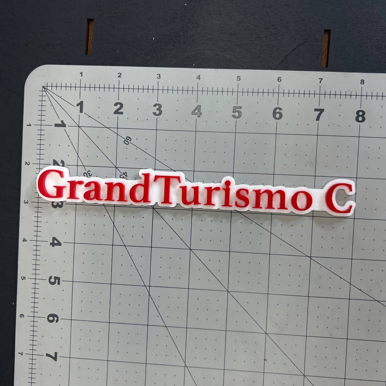 1PC Grand Turismo C Logo Emblem – 3D Multicolor Acrylic Car Fender Trunk Badge